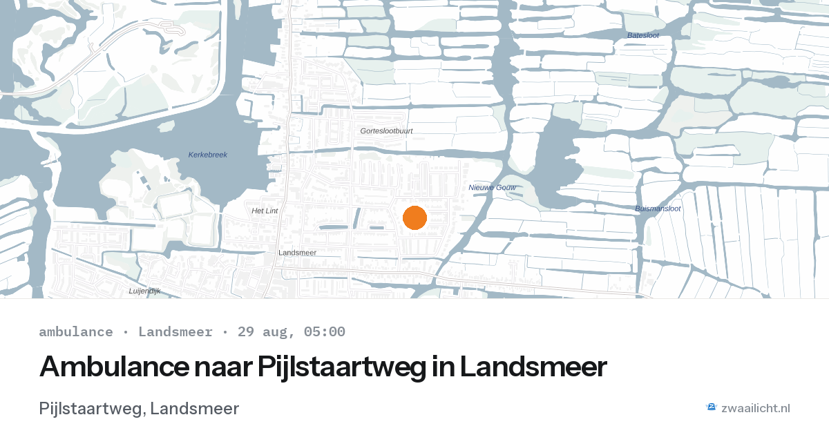 Ambulance naar Pijlstaartweg in Landsmeer — 29 aug 2026