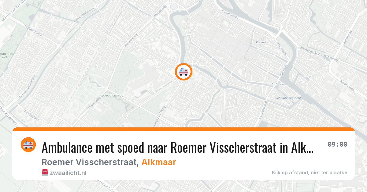 Ambulance met spoed naar Roemer Visscherstraat in Alkmaar — 10 mei 2026