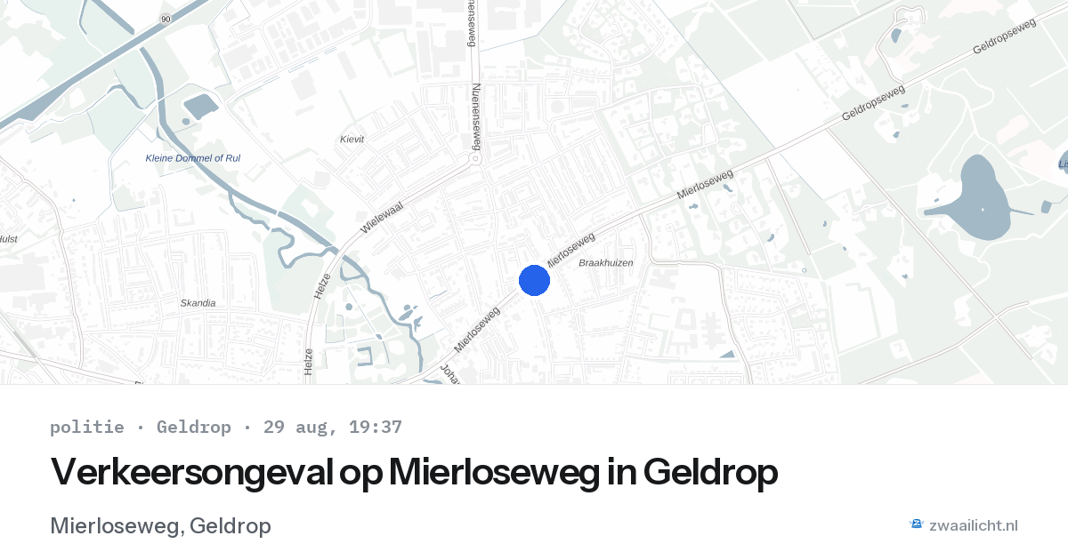 Verkeersongeval op Mierloseweg in Geldrop — 29 aug 2026