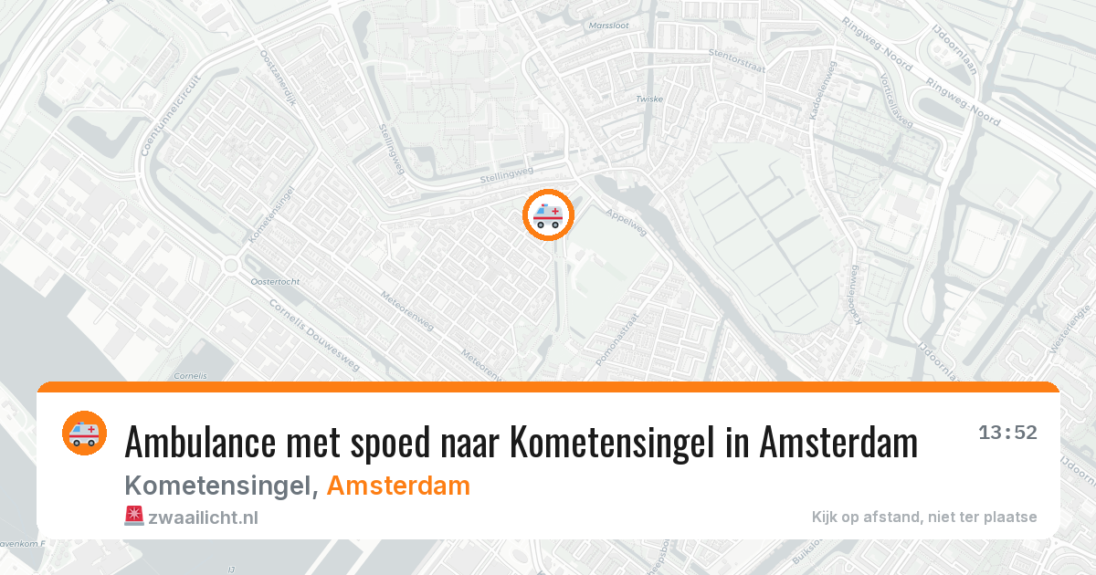 Ambulance met spoed naar Kometensingel in Amsterdam — 21 jun 2026