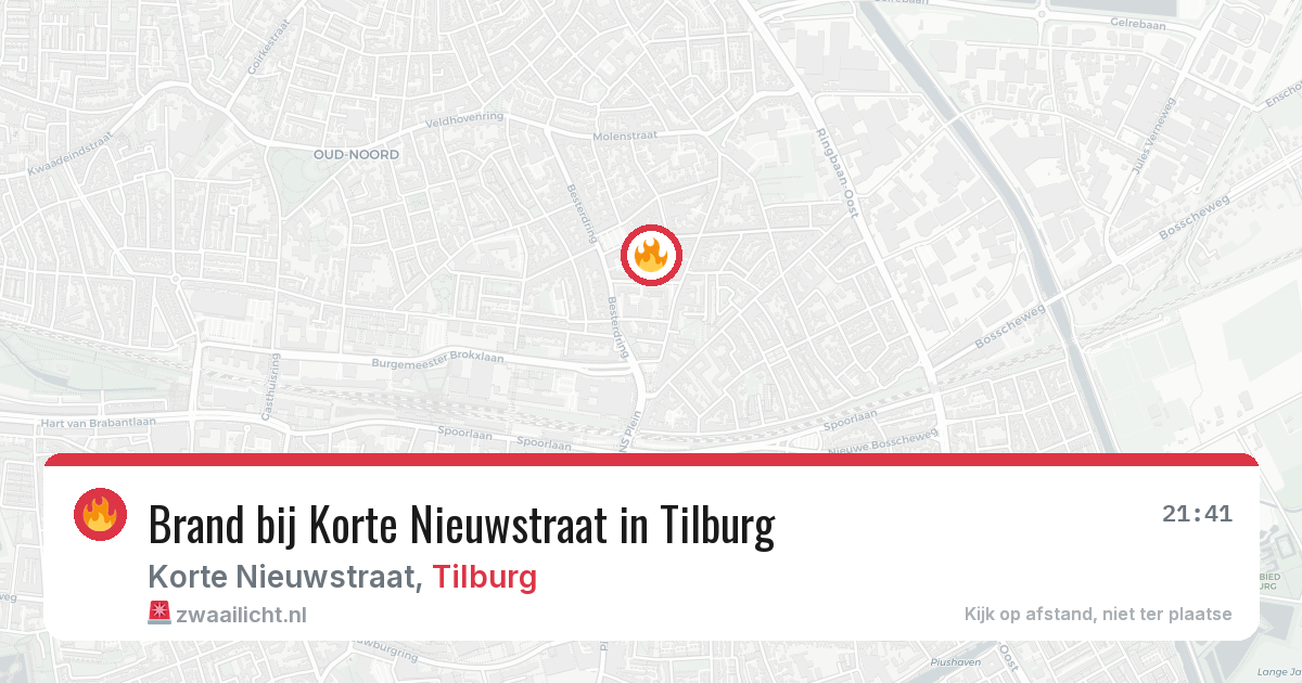 Brand bij Korte Nieuwstraat in Tilburg — 26 jun 2026