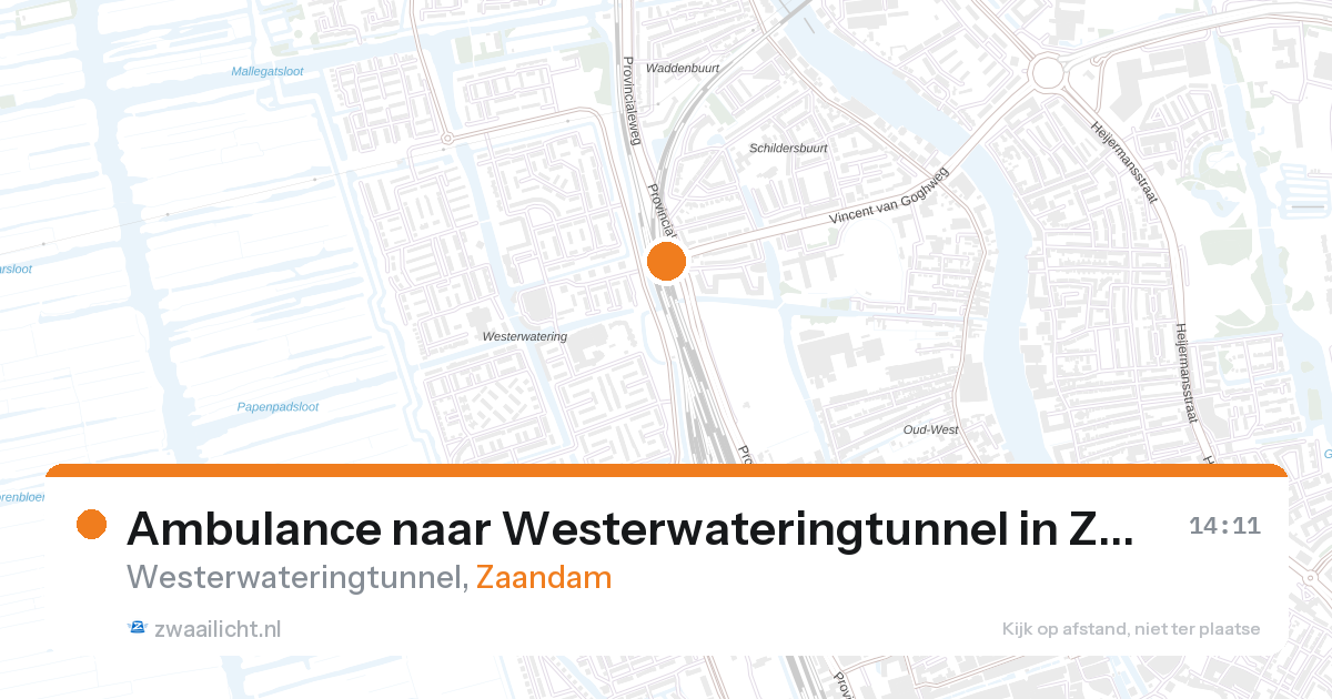 Ambulance naar Westerwateringtunnel in Zaandam — 12 jun 2026