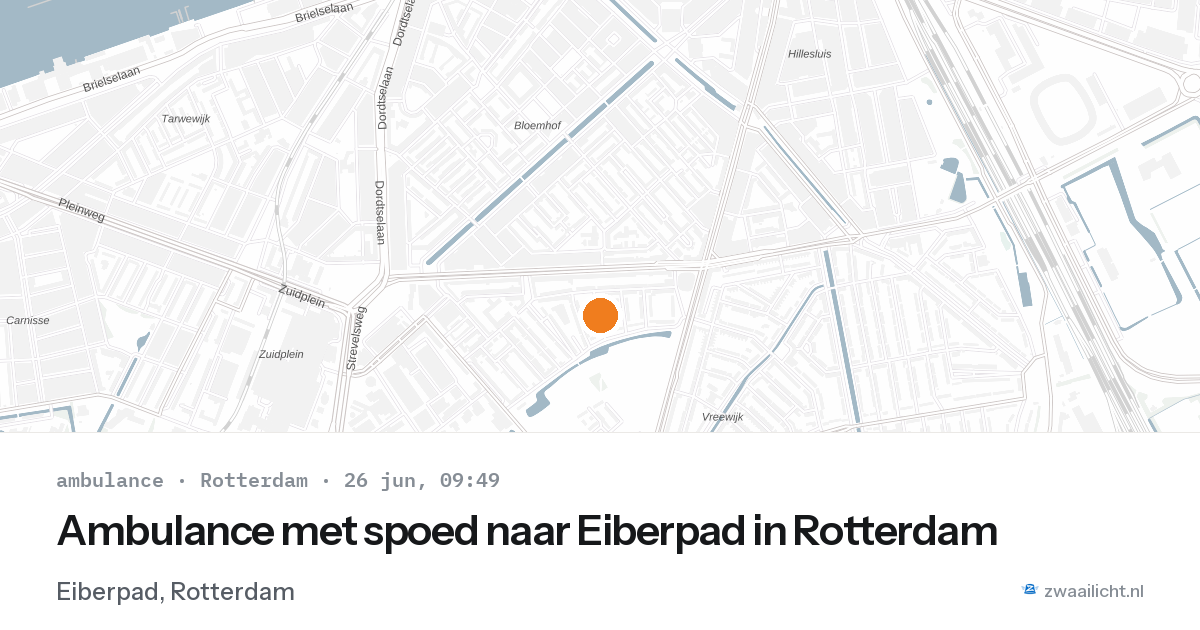 Ambulance met spoed naar Eiberpad in Rotterdam — 26 jun 2026