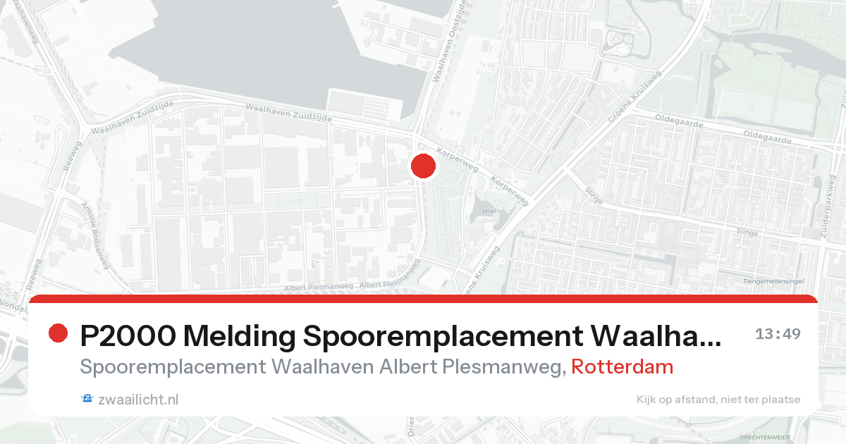 P2000 Melding Spooremplacement Waalhaven Albert Plesmanweg, Rotterdam — 30 jan 2026