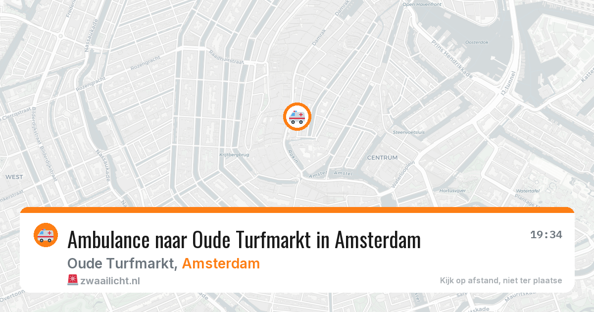 Ambulance naar Oude Turfmarkt in Amsterdam — 4 jul 2026
