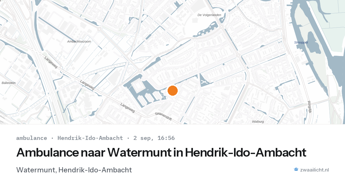 Ambulance naar Watermunt in Hendrik-Ido-Ambacht — 2 sep 2026
