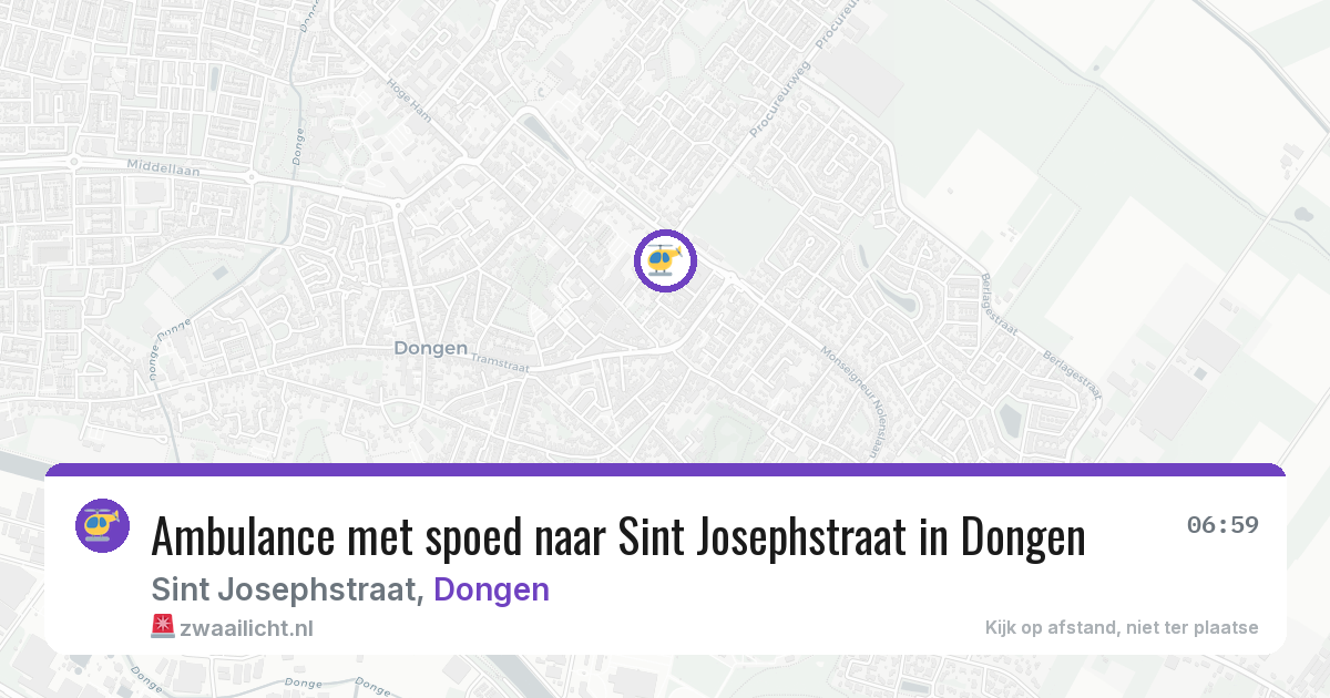 Ambulance met spoed naar Sint Josephstraat in Dongen — 17 jun 2026