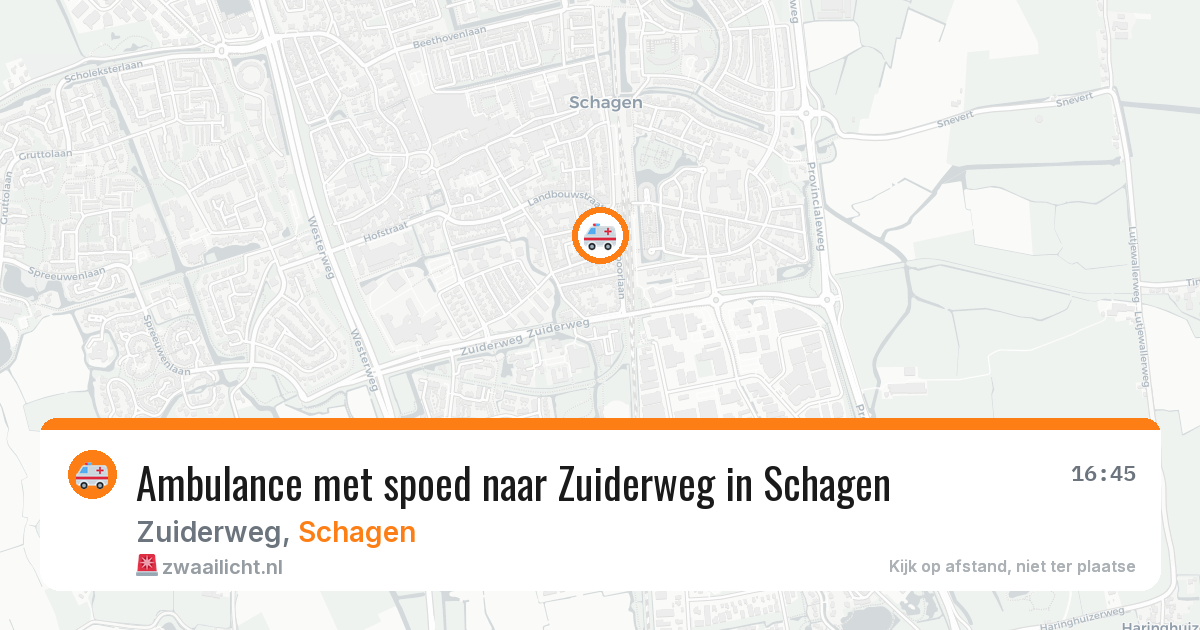 Ambulance met spoed naar Zuiderweg in Schagen — 29 jan 2026