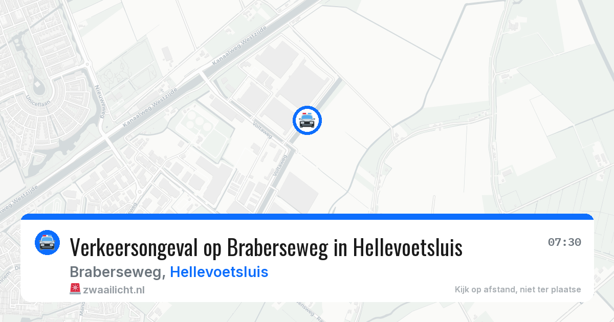 Verkeersongeval op Braberseweg in Hellevoetsluis — 7 jul 2026