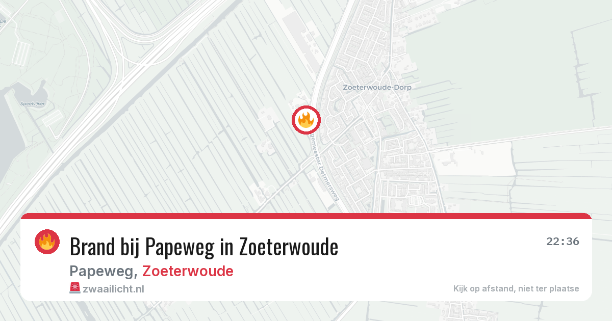 Brand bij Papeweg in Zoeterwoude — 17 jul 2026