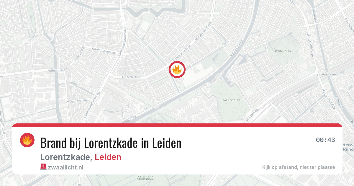 Brand bij Lorentzkade in Leiden — 14 jun 2026