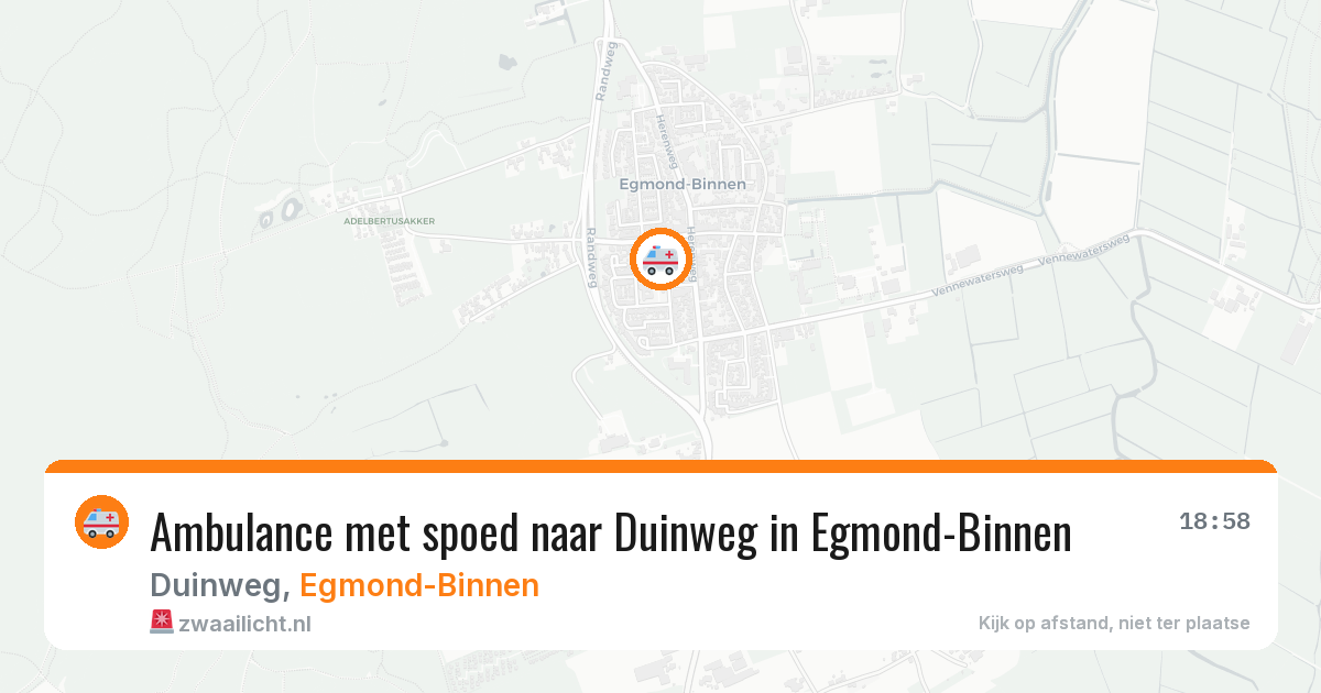 Ambulance met spoed naar Duinweg in Egmond-Binnen — 29 mei 2026