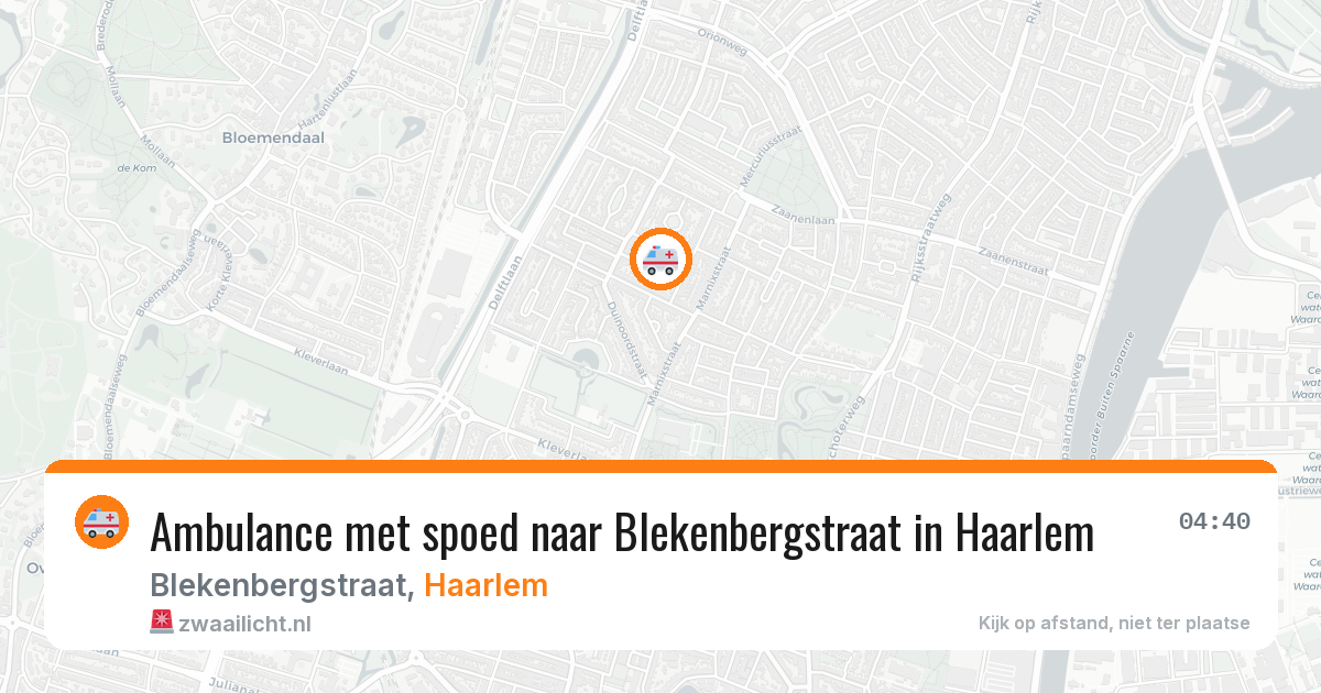 Ambulance met spoed naar Blekenbergstraat in Haarlem — 6 jul 2026