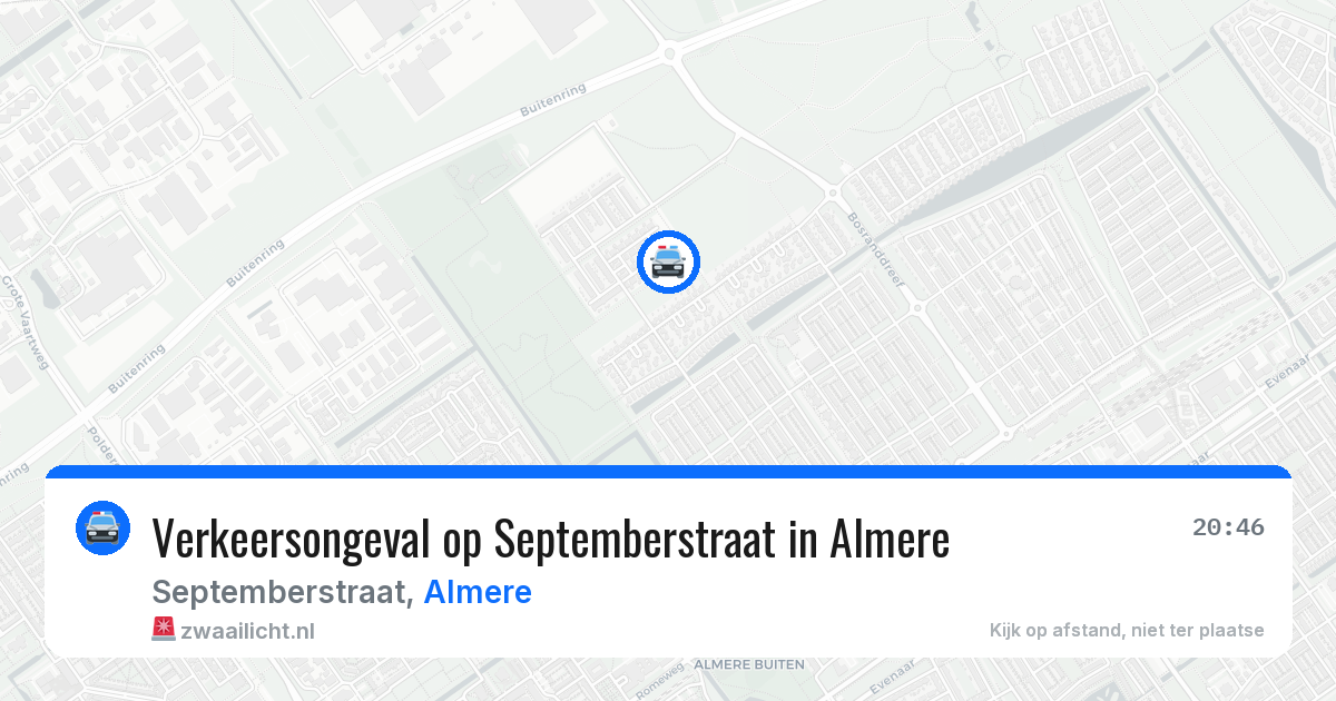 Verkeersongeval op Septemberstraat in Almere — 30 jun 2026