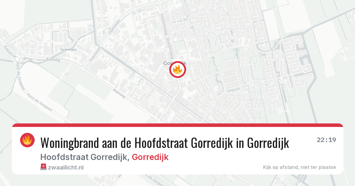 Woningbrand aan de Hoofdstraat Gorredijk in Gorredijk — 13 mrt 2026