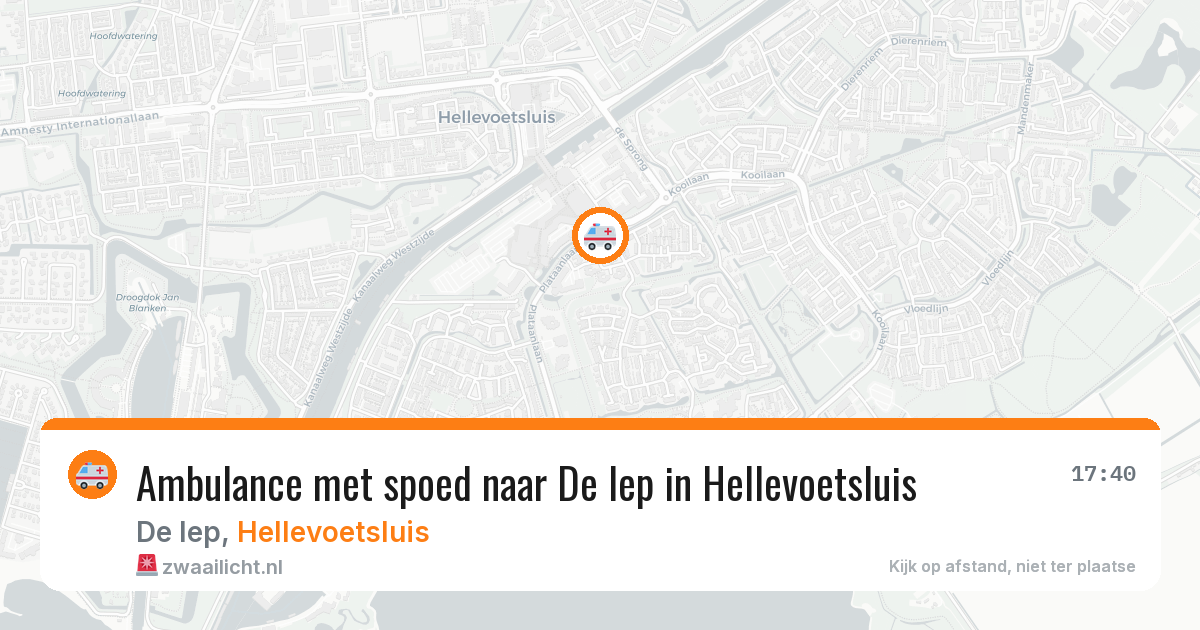 Ambulance met spoed naar De Iep in Hellevoetsluis — 22 jul 2026