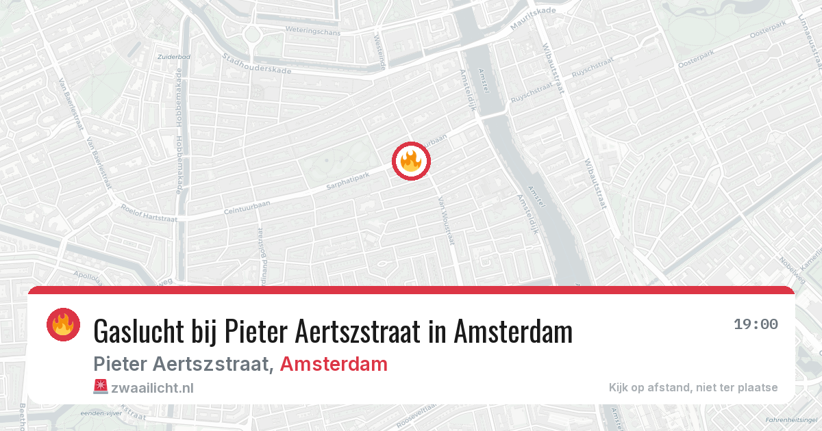Gaslucht bij Pieter Aertszstraat in Amsterdam — 23 apr 2026