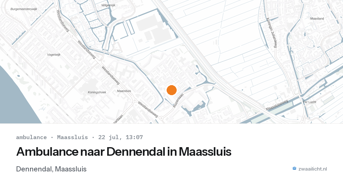 Ambulance naar Dennendal in Maassluis — 22 jul 2026