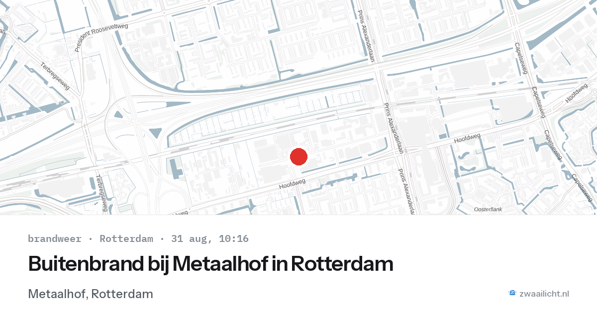Buitenbrand bij Metaalhof in Rotterdam — 31 aug 2026