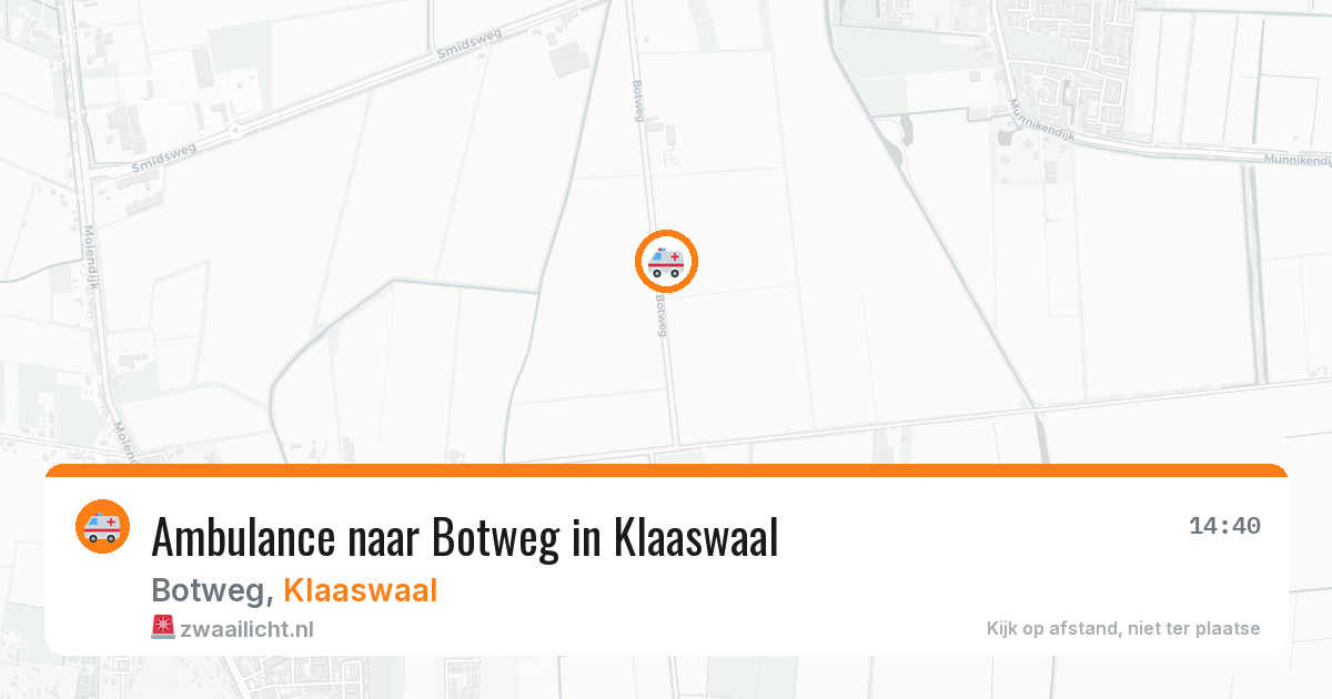 Ambulance naar Botweg in Klaaswaal — 26 apr 2026