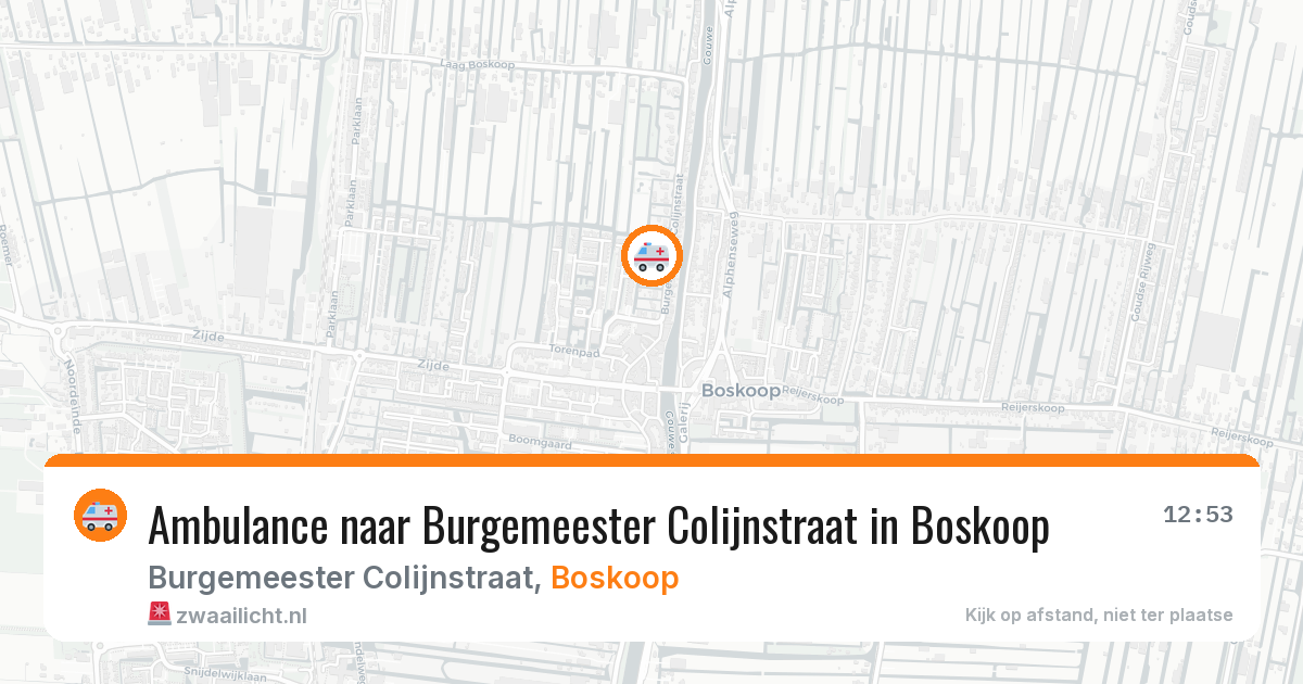 Ambulance naar Burgemeester Colijnstraat in Boskoop — 19 jun 2026