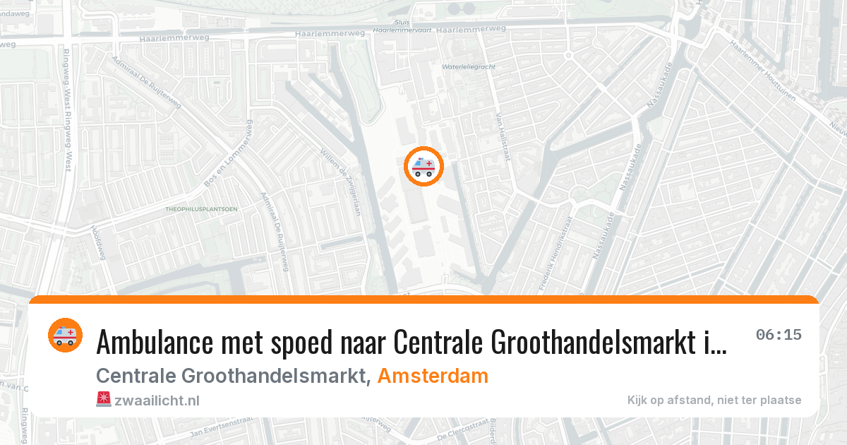 Ambulance met spoed naar Centrale Groothandelsmarkt in Amsterdam — 9 mei 2026