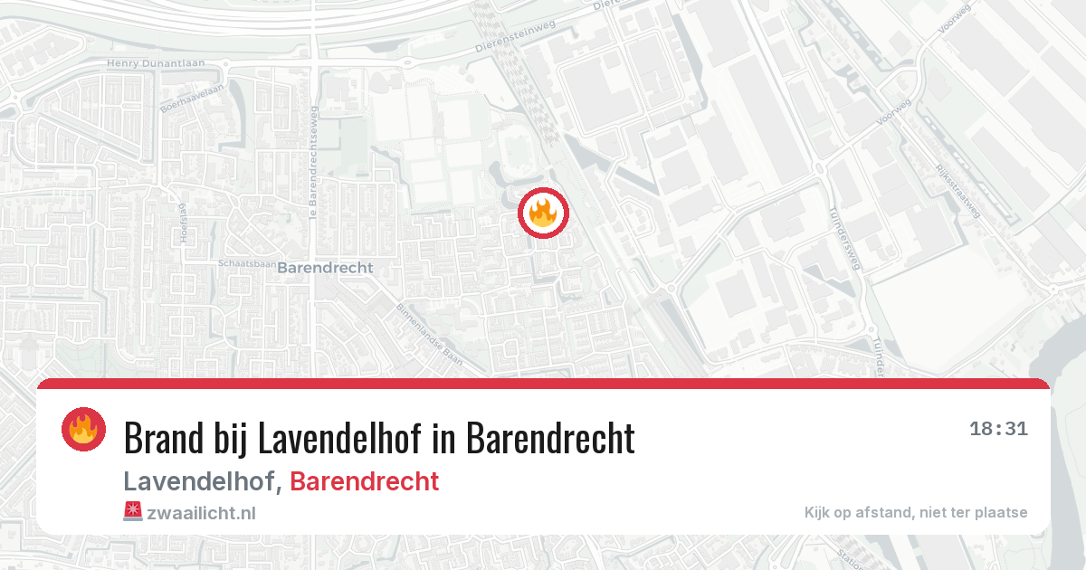 Brand bij Lavendelhof in Barendrecht — 7 mei 2026