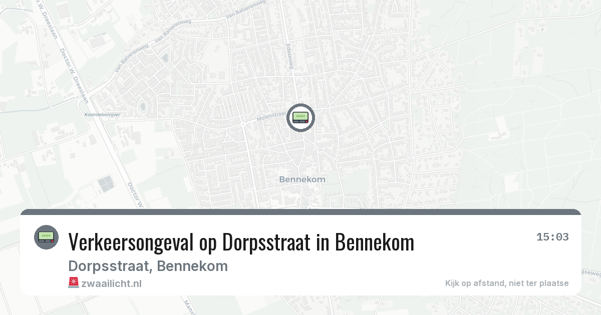 Verkeersongeval op Dorpsstraat in Bennekom — 13 mei 2026