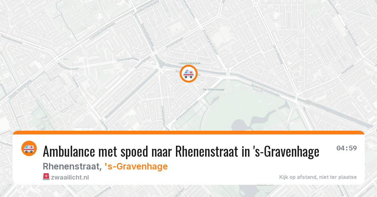 Ambulance met spoed naar Rhenenstraat in 's-Gravenhage — 13 aug 2026