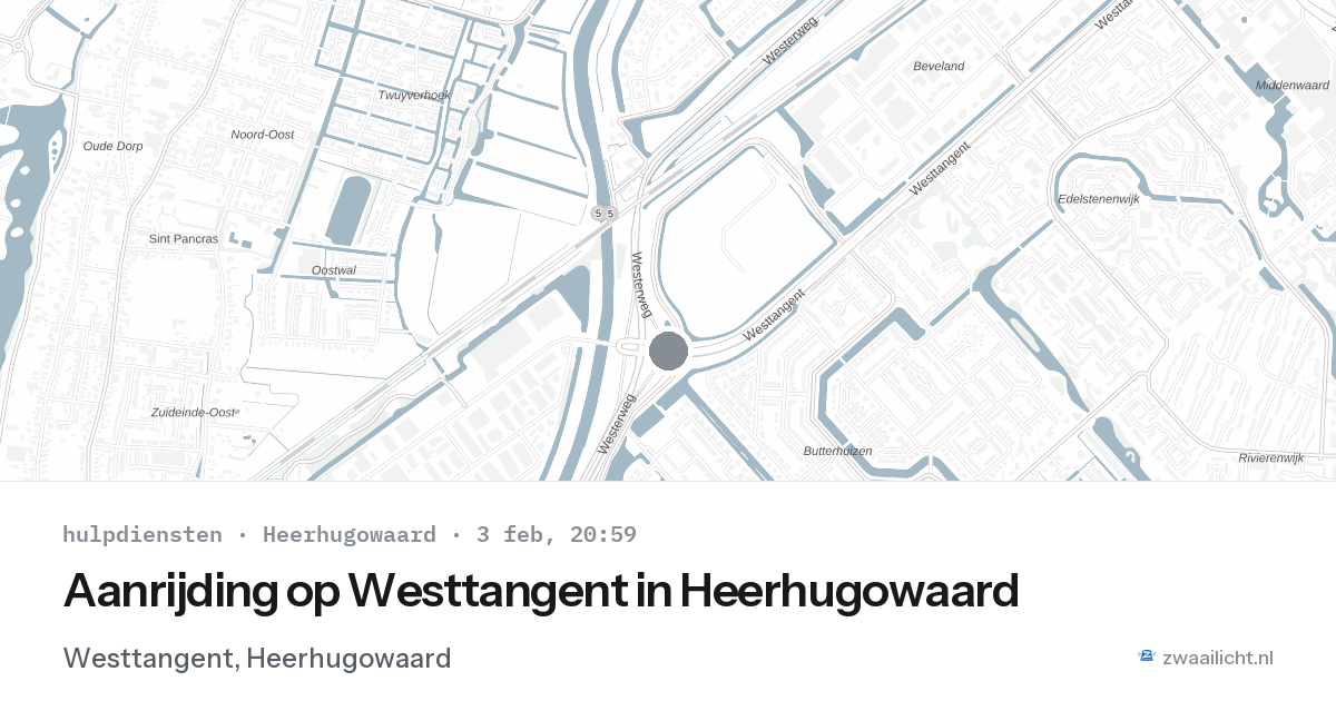 Aanrijding op Westtangent in Heerhugowaard — 3 feb 2026