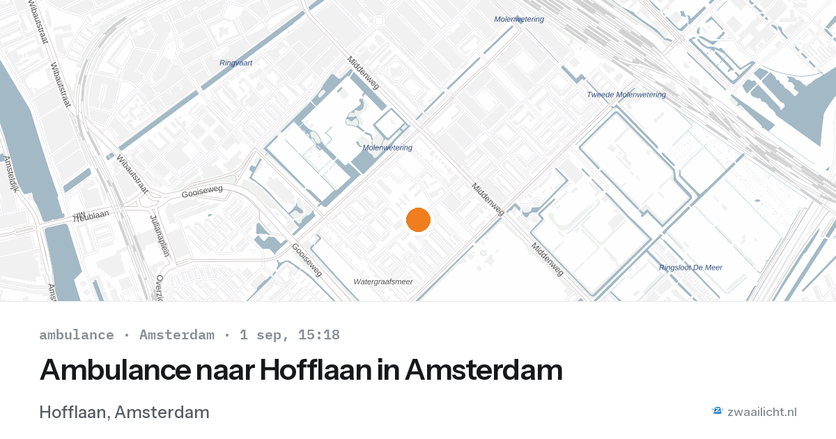 Ambulance naar Hofflaan in Amsterdam — 1 sep 2026