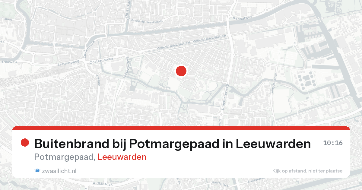 Buitenbrand bij Potmargepaad in Leeuwarden — 15 aug 2026