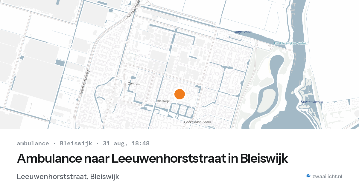 Ambulance naar Leeuwenhorststraat in Bleiswijk — 31 aug 2026