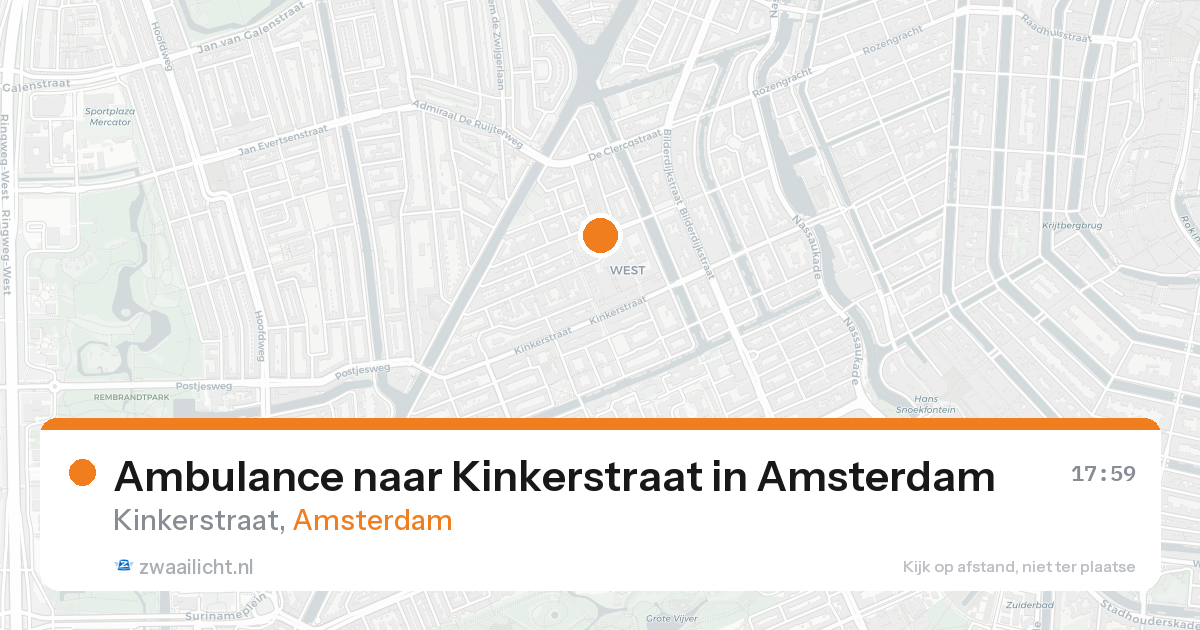 Ambulance naar Kinkerstraat in Amsterdam — 16 aug 2026