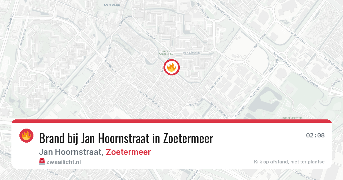 Brand bij Jan Hoornstraat in Zoetermeer — 7 aug 2026
