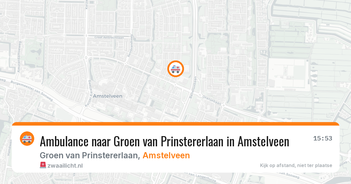 Ambulance naar Groen van Prinstererlaan in Amstelveen — 28 jun 2026