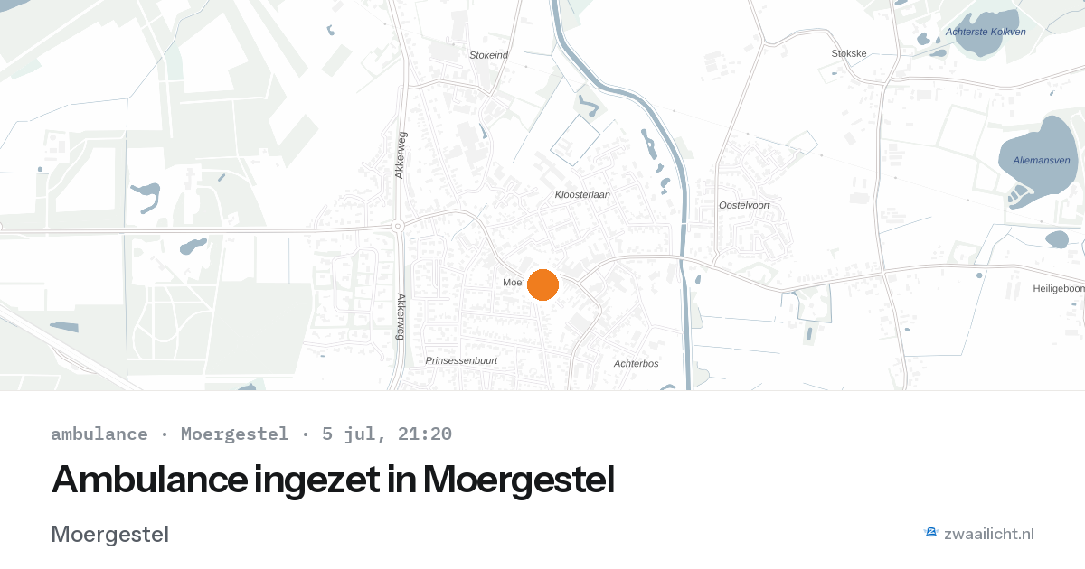 Ambulance ingezet in Moergestel — 5 jul 2026