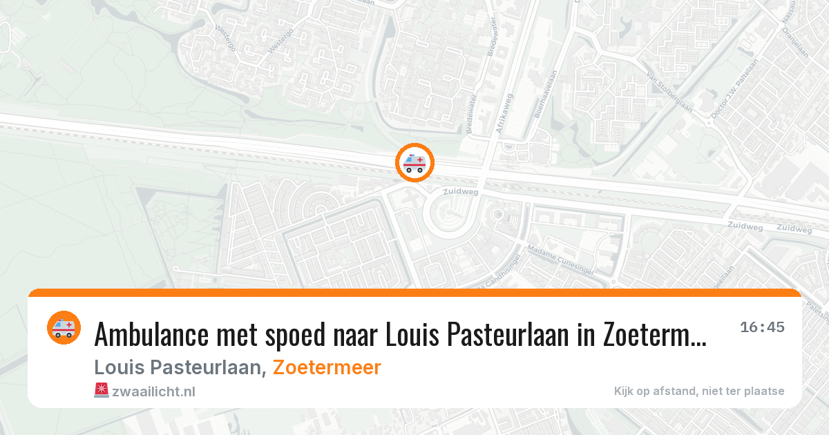 Ambulance met spoed naar Louis Pasteurlaan in Zoetermeer — 17 jun 2026