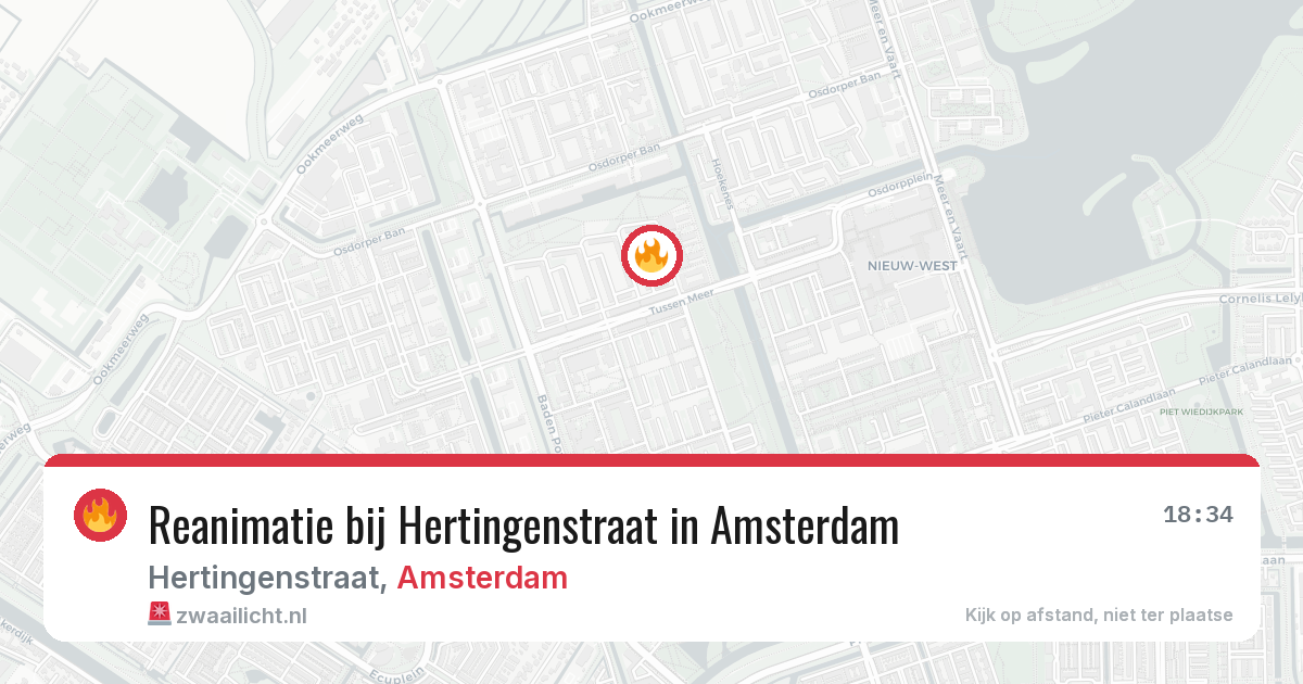 Reanimatie bij Hertingenstraat in Amsterdam — 21 apr 2026
