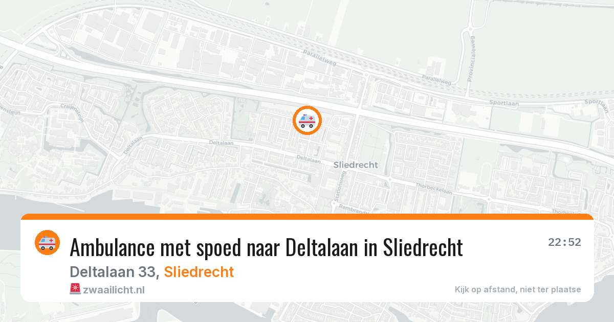 Ambulance met spoed naar Deltalaan in Sliedrecht — 3 jul 2026