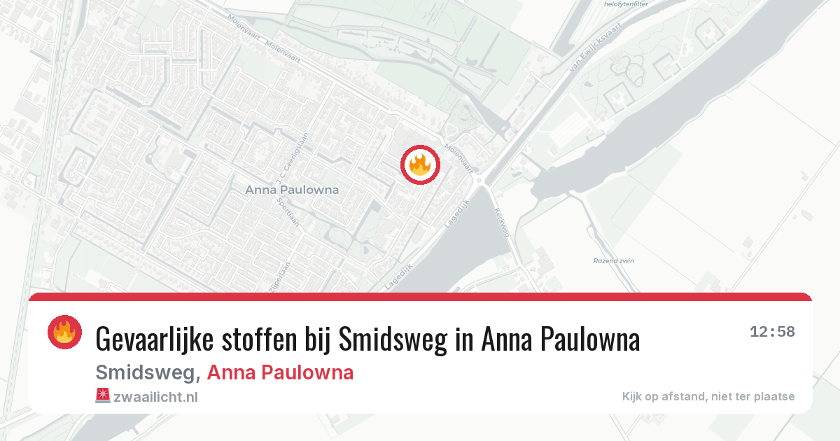 Gevaarlijke stoffen bij Smidsweg in Anna Paulowna — 15 jun 2026