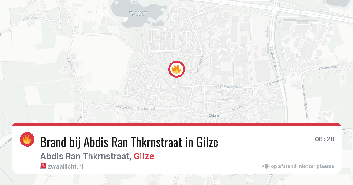 Brand bij Abdis Ran Thkrnstraat in Gilze — 5 mei 2026