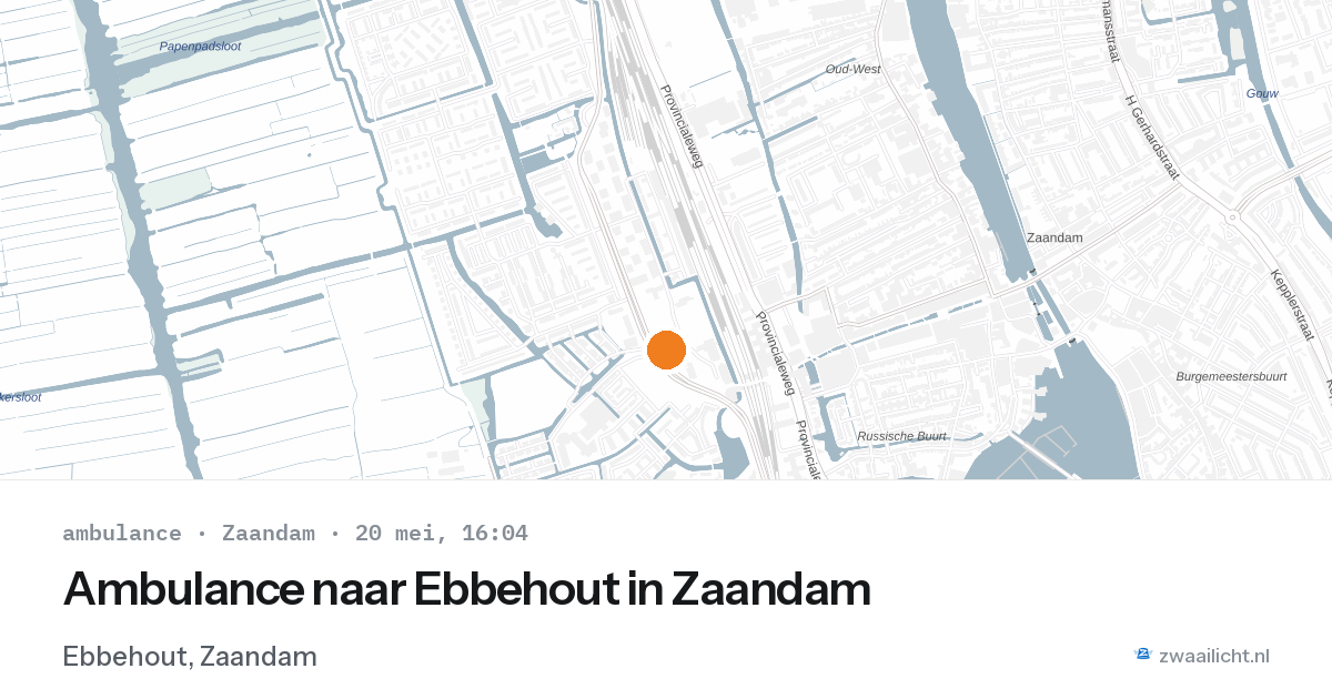 Ambulance naar Ebbehout in Zaandam — 20 mei 2026