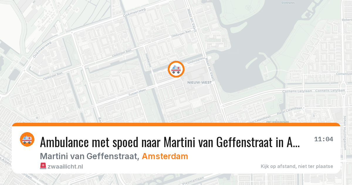 Ambulance met spoed naar Martini van Geffenstraat in Amsterdam — 11 feb 2026