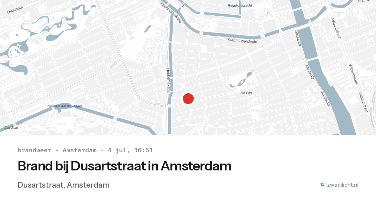 Brand bij Dusartstraat in Amsterdam — 4 jul 2026