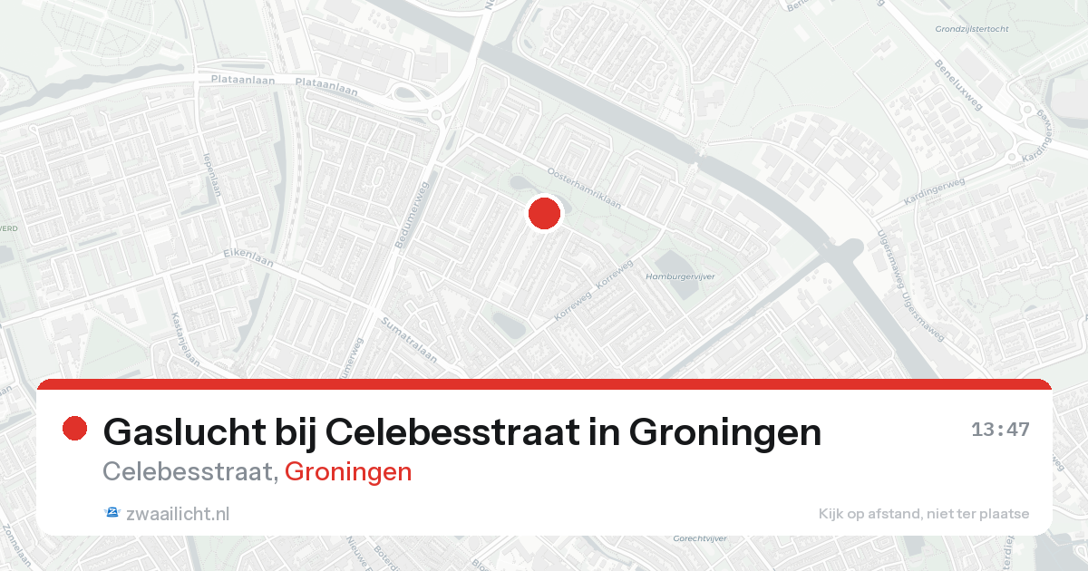 Gaslucht bij Celebesstraat in Groningen — 30 jan 2026