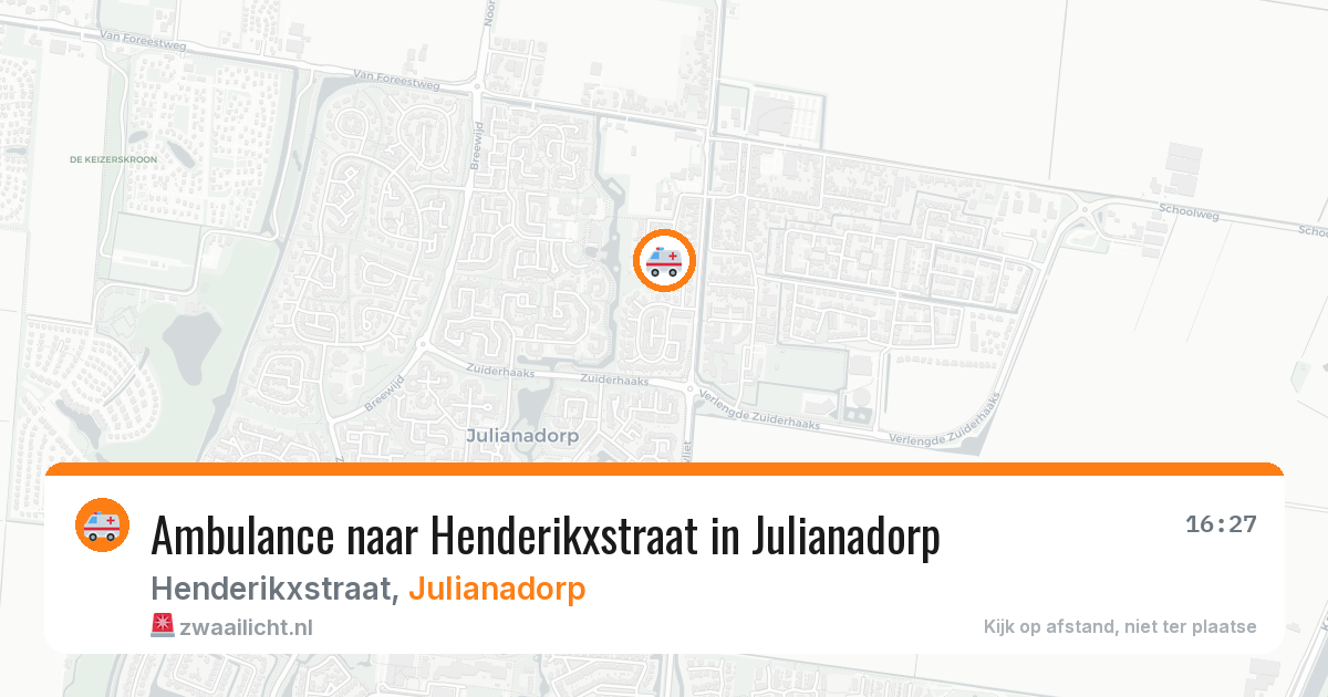 Ambulance naar Henderikxstraat in Julianadorp — 9 jul 2026