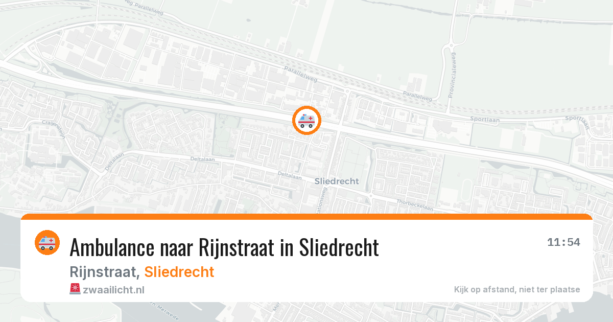 Ambulance naar Rijnstraat in Sliedrecht — 4 aug 2026