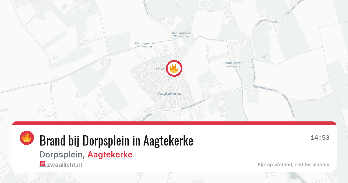 Brand bij Dorpsplein in Aagtekerke — 13 mei 2026