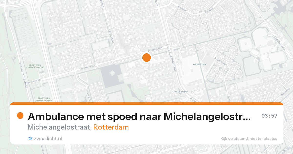 Ambulance met spoed naar Michelangelostraat in Rotterdam — 26 aug 2026